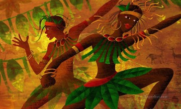 Africaine œuvres - décor dancer gld sable Afriqueine